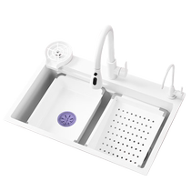 SEREN HOME SEREN Milk White Sink Single Slot White Nano Wash Basin Anti-scratch and Wear-Resistant Dishwashing Sink 3553