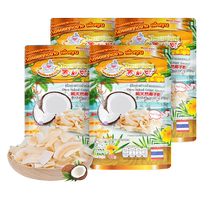 (Travailleurs indépendants) Coconut Tasty Flakes Thai Original importé Coconut Crispy Pieces Collations Fruits secs 30g * 4 boîtes