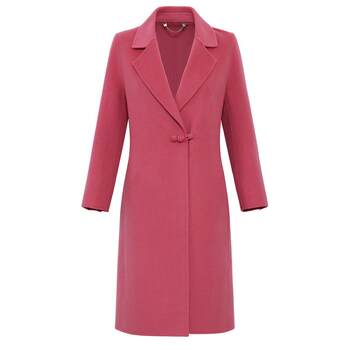 黛玛诗秋冬新款双面呢盘扣羊毛大衣女长款国风气质毛呢外套