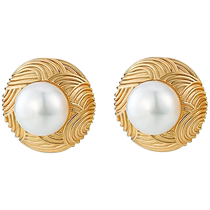 Bailan Water Pattern Mabe Pearl Earrings Womens 925 Silver 2023 New Niche Design Earrings ED3764