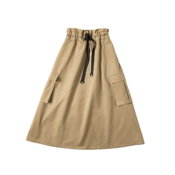 Madden Berkeley Workwear Skirt Khaki Half Skirt Casual A-Line Parachute Skirt Style ສິ້ນ Daikanyama ສໍາລັບແມ່ຍິງ