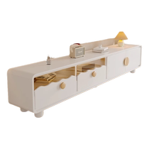 Yangman cream style French rounded corners white TV cabinet coffee table combination modern simple living room household small household