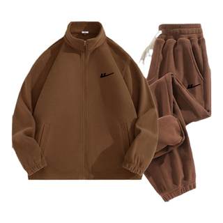 Polar fleece suit pull-back jacket leggings trousers autumn and winter