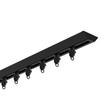 窗帘轨道超薄滑轨隐形窗帘杆免打孔静音导轨顶装单轨双轨V窗帘盒