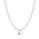 Sugar cube pendant pearl necklace women's titanium steel clavicle chain