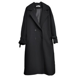 2024 this year's popular coats, windbreakers, women's mid-length British style spring and autumn new high-end women's clothing black