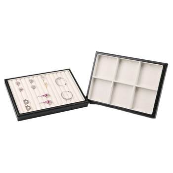 Zhongmeida jewelry tray display tray wood grain linen