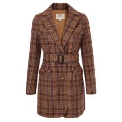 PSALTER Psalm Winter Belted Waist Checked Wool Blazer