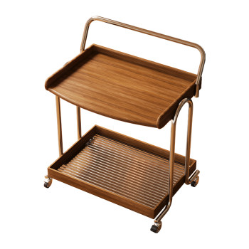 Weizhan living room cart medium-old style cart solid wooden sides small coffee table sofa mobile storage cart storage rack