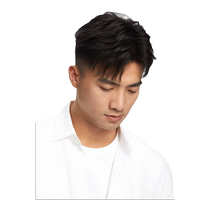 Rebecca wig mens middle-parted shredded hair replacement piece covering the top of the head full human hair repair and fluffy white hair replacement piece