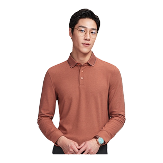 【磨毛慕斯绒】金利来秋冬新款男士柔软长袖T恤商务翻领polo衫男