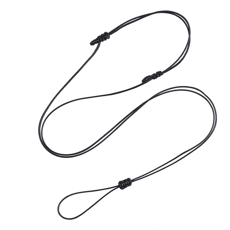 Ultra-fine wax leather rope for men and women, ring pendant lanyard, gold jade peace buckle necklace, wax rope, black rope, jade pendant lanyard