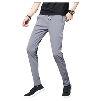 Summer New Mens Casual Pants Thin Ice Silk Pants Sports Pants Youth Trend Loose Versatile Straight Pants 2024