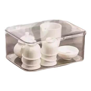 Tea set storage box clamshell transparent acrylic