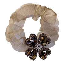 Corde à cheveux trèfle à quatre feuilles tempérament attache pour cheveux du gros intestin tête sphérique haut de gamme pour femmes accessoire pour cheveux queue de cheval basse fleur de tête de mère