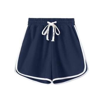 Baleno s&k contrast color casual shorts women's summer style ໃຫມ່ ແອວສູງ slimming a-line wide ຂາສາມຈຸດ q