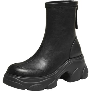 Tata his her cat claw boots women's high-heeled fashion boots casual plus velvet martin boots thick-soled short boots ceg07dz5