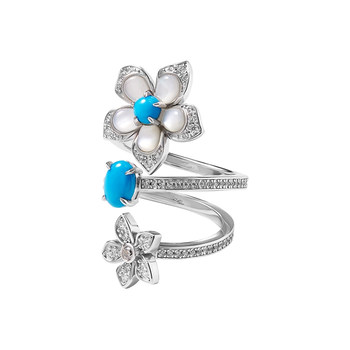 Cigalong windmill jasmine pearl multi-hoop ring