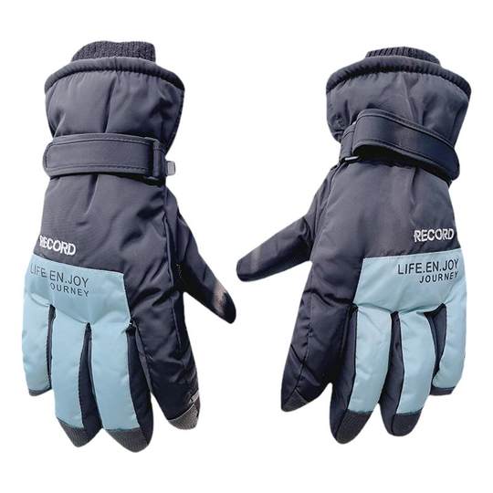 Windproof, waterproof, plus velvet, warm motorcycle, cold-proof, cycling, skiing, cycling, all-finger takeaway, men's gloves, women's winter