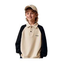 Boys sweatshirts spring and autumn childrens autumn tops 2024 new boys clothes medium and large childrens long-sleeved polo shirts winter
