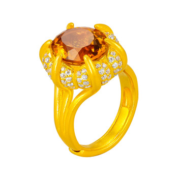 De share lilac jewelry gold ring women's pure gold 999 ring inlaid ring phantom original
