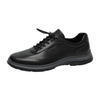 Goldlion business casual leather shoes are punched, breathable and comfortable