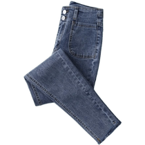 Skinny jeans womens pencil pants fall and winter velvet leggings for outer wear high-waisted four-way elastic slim-fitting small-legged pants