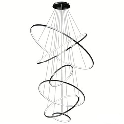 Large Chandelier for Duplex Floor, Modern Minimalist Light Luxury Loft Apartment Staircase Light, Villa Mezzanine Lobby Chandelier