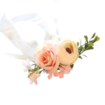 Forest style super fairy wrist flower bridesmaid sister group hand flower pearl bracelet childrens performance dance performance wedding
