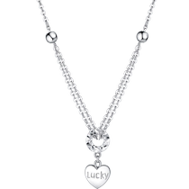 Lukfook – bijoux en forme de cœur collier en platine Pt950 pour femmes ensemble de pendentifs en platine chaîne Double couche prix L04TBPN0026