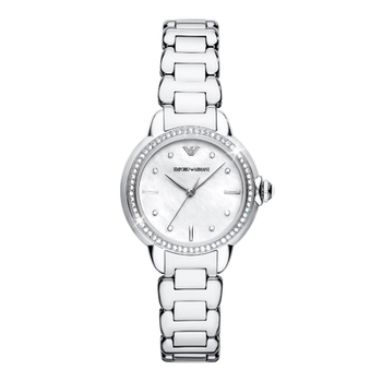 Armani little beauty mother-of-pearl white moonlight women's watch