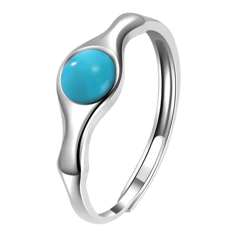 Longfeng Lusongxuan natural turquoise round ring