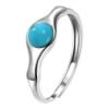 Longfeng Lusongxuan natural turquoise round ring