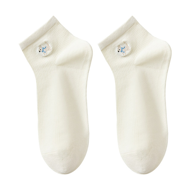 Women's breathable pure cotton antibacterial and deodorant socks