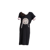 Pregnant women dress summer new loose short sleeve small breed Chinese high-sense middle long pregnant dress