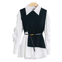 2024 Early spring new style Temperament Advanced Sensation Small Aroma Wind Stacks Wearing Horse Chia Shirt Career Two Suits Women