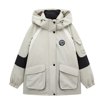 Bo shiqi college style loose down cotton coat Bo shiqi college style loose down cotton coat