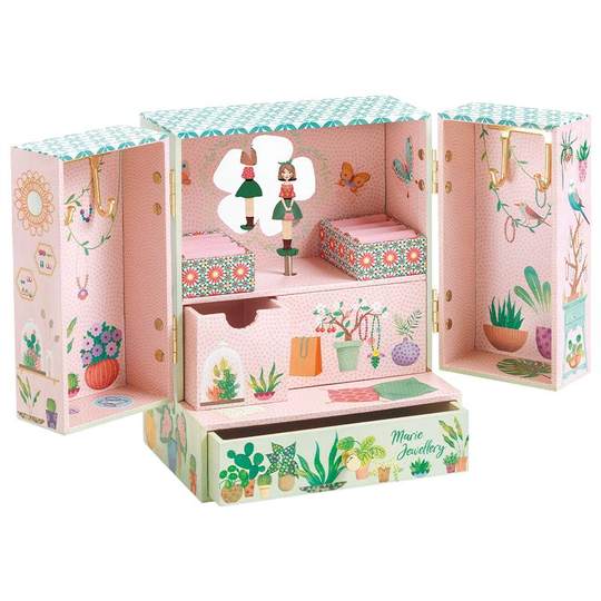 Djeco神秘花园音乐盒八音盒木质首饰盒收纳旋转女孩生日礼物圣诞