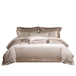 Mercury Home Textiles 60-Count Tencel ™ Cotton Four-Piece Set, Jacquard Lyocell Cotton Set, Quilt Cover, Bed Sheet, Light Luxury Bedding