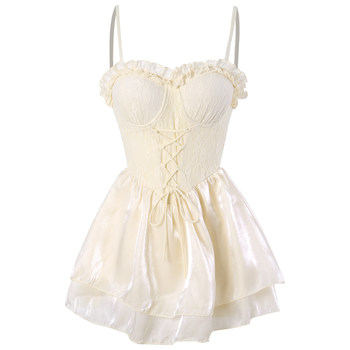 ຊຸດລອຍນ້ຳແບບສຸພາບສະຕີແບບສຸພາບສະຕີ ຊັ້ນສູງ lace fairy style one-piece tutu skirt swim spring hot spring resort swimsuit for women