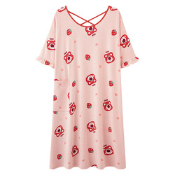 Langsha ເຢັນ modal nightgown ແມ່ຍິງ summer pajamas ແມ່ summer ງາມບວກຂະຫນາດ dress summer