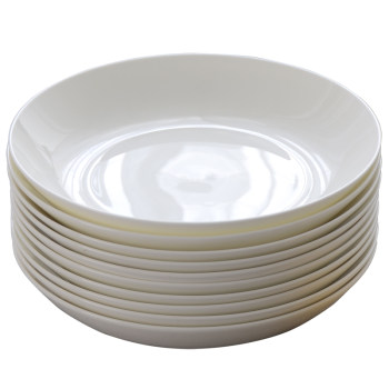 5-inch pure white household stir-fry deep-mouth round plate