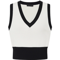 MOCO2024 summer new product V-neck short style pocket slim fit thin sweater vest MBD2SWT004 Moanke