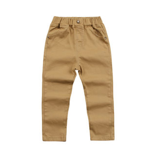 New middle and large children's pure cotton khaki trousers