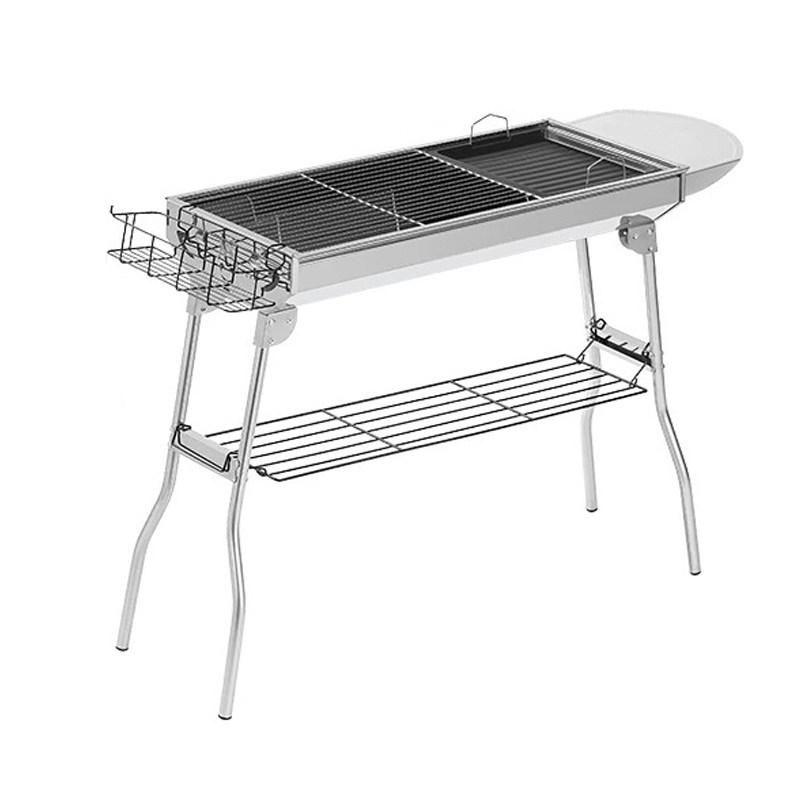 户外不锈钢木炭烧烤炉家用木碳烧烤架野外烤肉架折叠便携烧烤工具