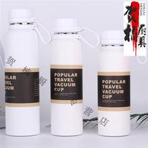 High-end large-capacity portable sports and fitness double-layer thermos water cup for men and women outdoor white 1100