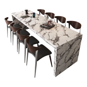 Italian light luxury style slate island dining table
