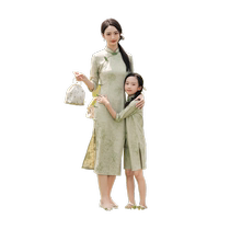 Bangrobe parent dress spring new Chinese air gas mother and daughter long sleeve little girl Gukite show suit