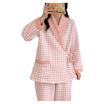 The Jing Ki Moon Subsuit Winter Postpartum Pregnant Woman Sleepwear Woman Spring Fall And Breastfeeding Two Sets Maternal Breast Feeding Home Clothing Cotton