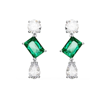 (Chinese Valentines Day gift) Swarovski Mesmera drop-shaped earrings green womens light luxury jewelry